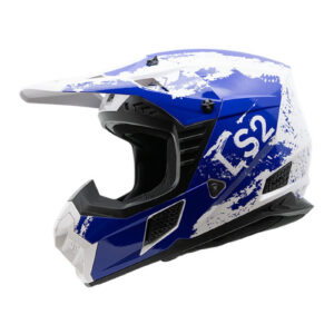 LS2 MX706J Coz Hyde Motocross Helmet Youth Blue / White - Image 2
