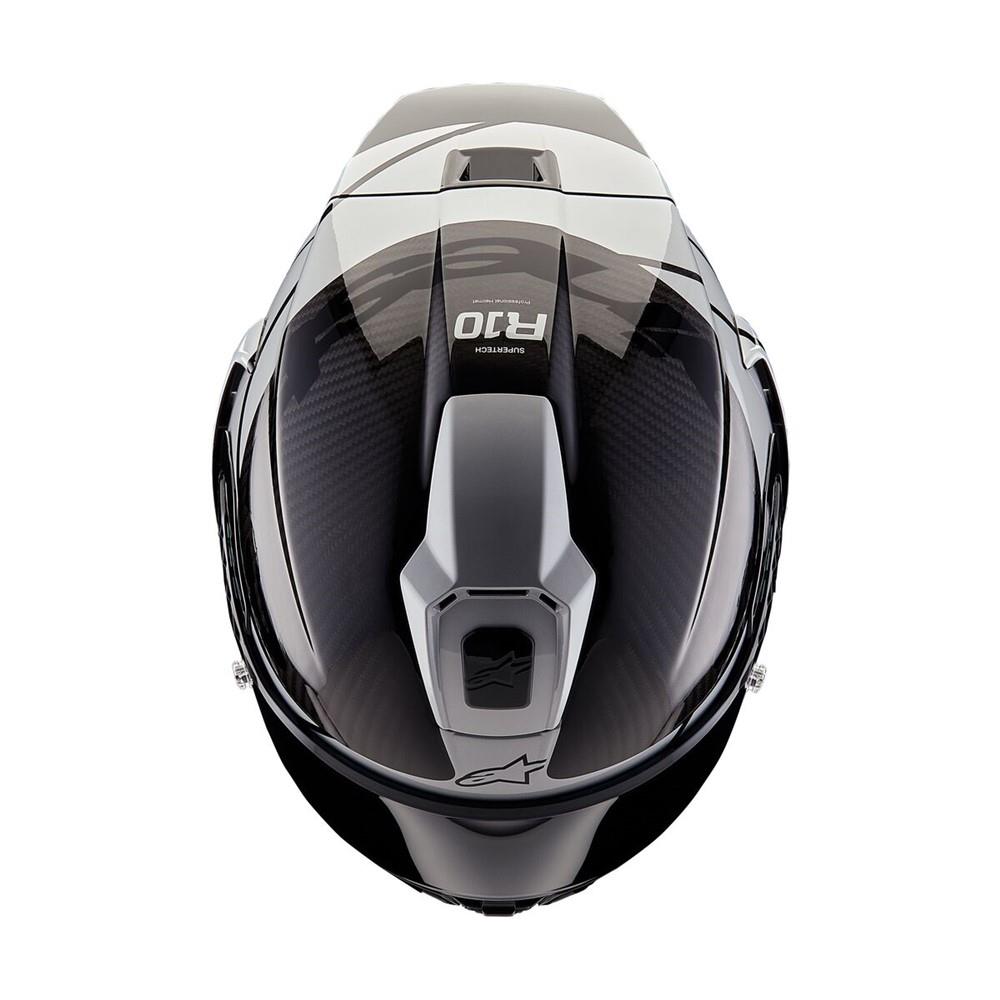 Alpinestars Supertech R10 Helmet Element Black Carbon/Silver/Black Gloss
