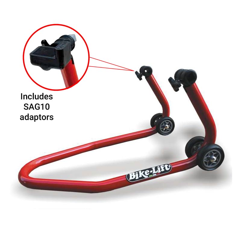 FRONT ADJUSTABLE STAND RED WITH SAG RUBBER ADAPTERS