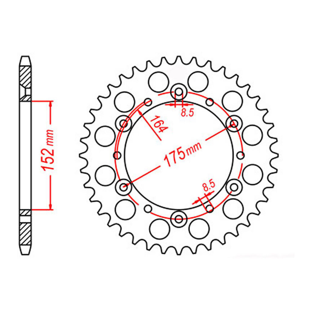 Rear Sprocket OE Steel 853 45T #520