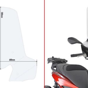 GIVI SCREEN PIAGGIO BEVERLY 300-400 HPE '21-> CLEAR 58x68cm (A5616A) - Image 1