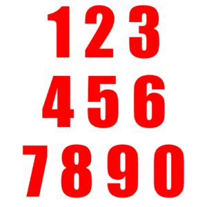 RACE NUMBER 6in VINYL #3 RED PKT of 10 - Image 2
