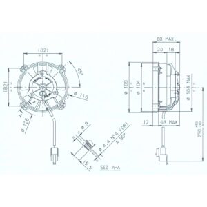 SPAL UNIVERSAL 12V COOLING FAN - 104MM DIAM X 60MM HIGH - Image 4