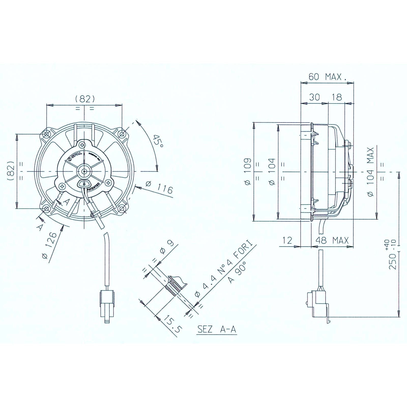 SPAL UNIVERSAL 12V COOLING FAN - 104MM DIAM X 60MM HIGH - Image 4