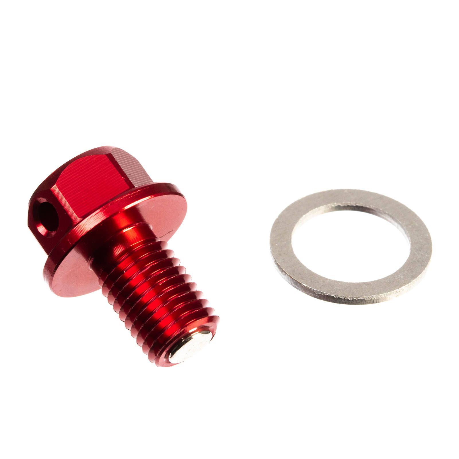 WHITES MAGNETIC SUMP PLUG RED M10 x 15 - P1.25 - Image 1