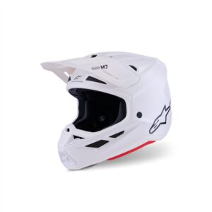 Alpinestars S-M7 Solid Motocross Helmet Gloss White - Image 1