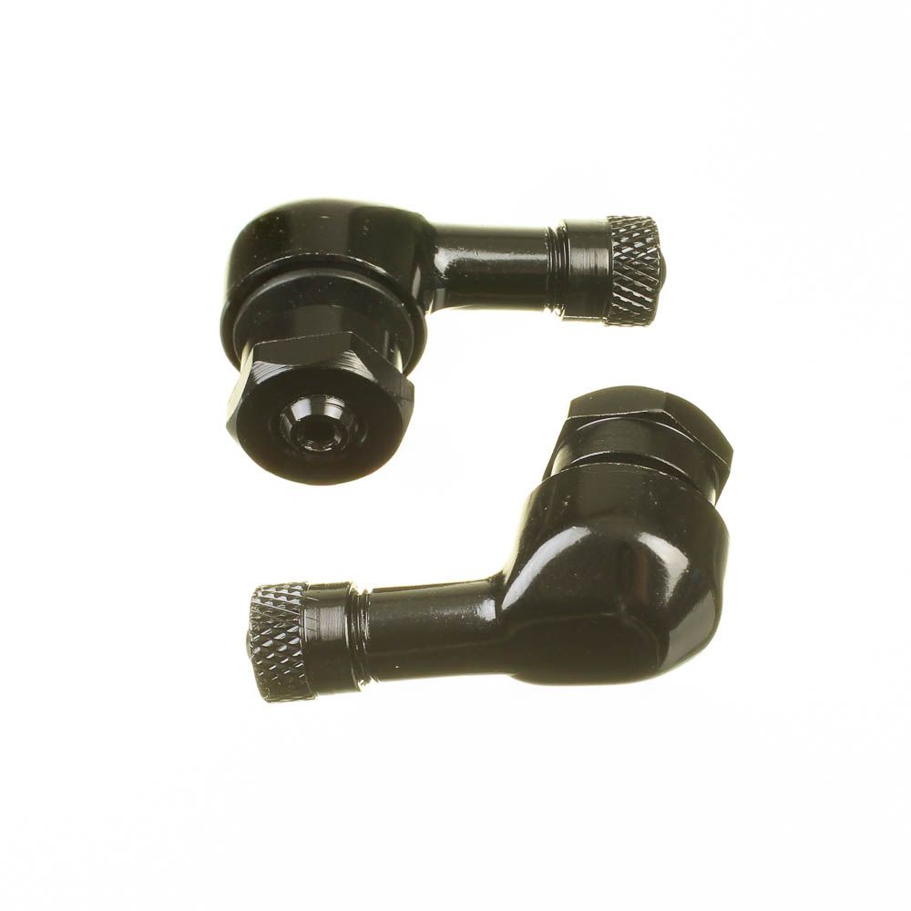 WHITES 90 DEGREE ALLOY VALVES 8.3MM (EURO/YAM) - BLK (PAIR)