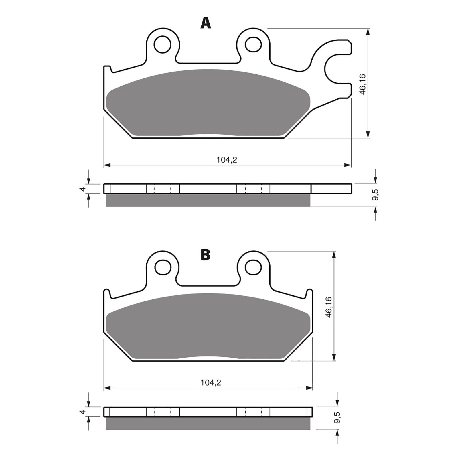 BRAKE PADS GOLDFREN OFFROAD RACING GF345 - K5 - Image 1