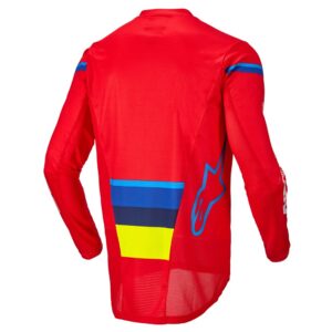 Alpinestars Techstar Quadro Motocross Jersey Bright Red/Yellow Fluoro/Blue - Image 2