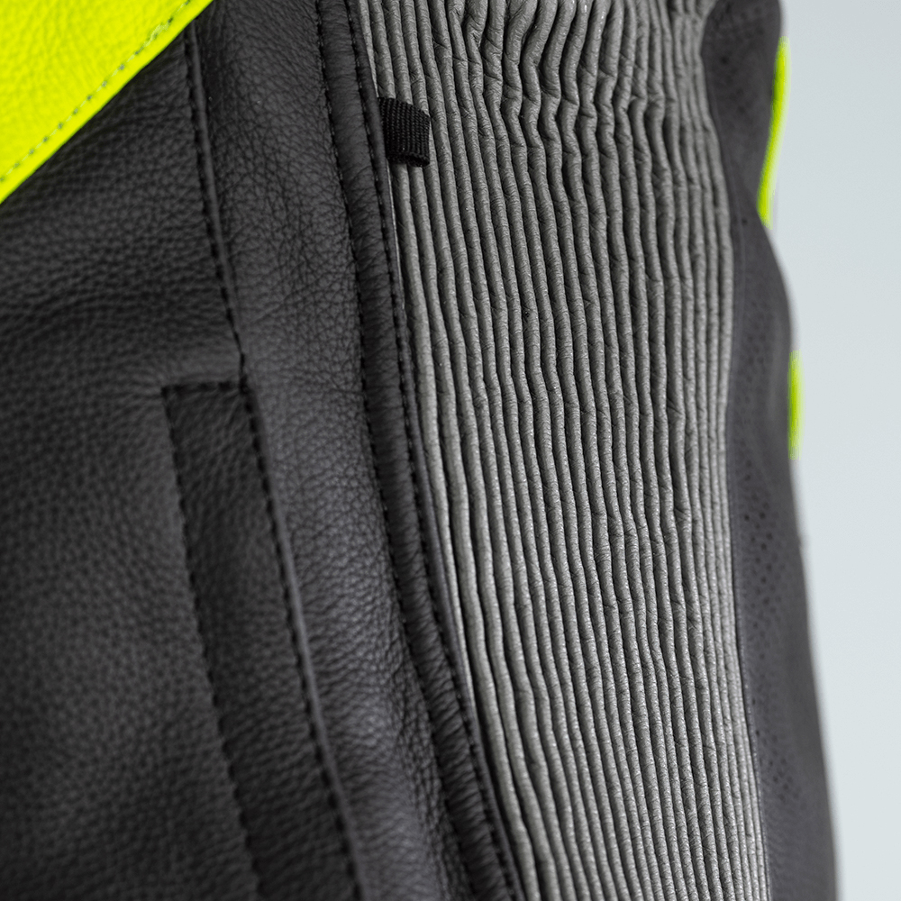 RST Sabre CE Leather Jacket Black/Grey/Flo Yellow