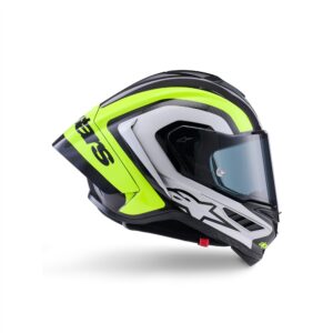 Alpinestars Supertech R10 Helmet Arius Black/Silver/Yellow Fluoro Gloss - Image 2