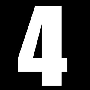 WHITES RACE NUMBER 6in VINYL #4 WHT PKT of 10 - Image 1
