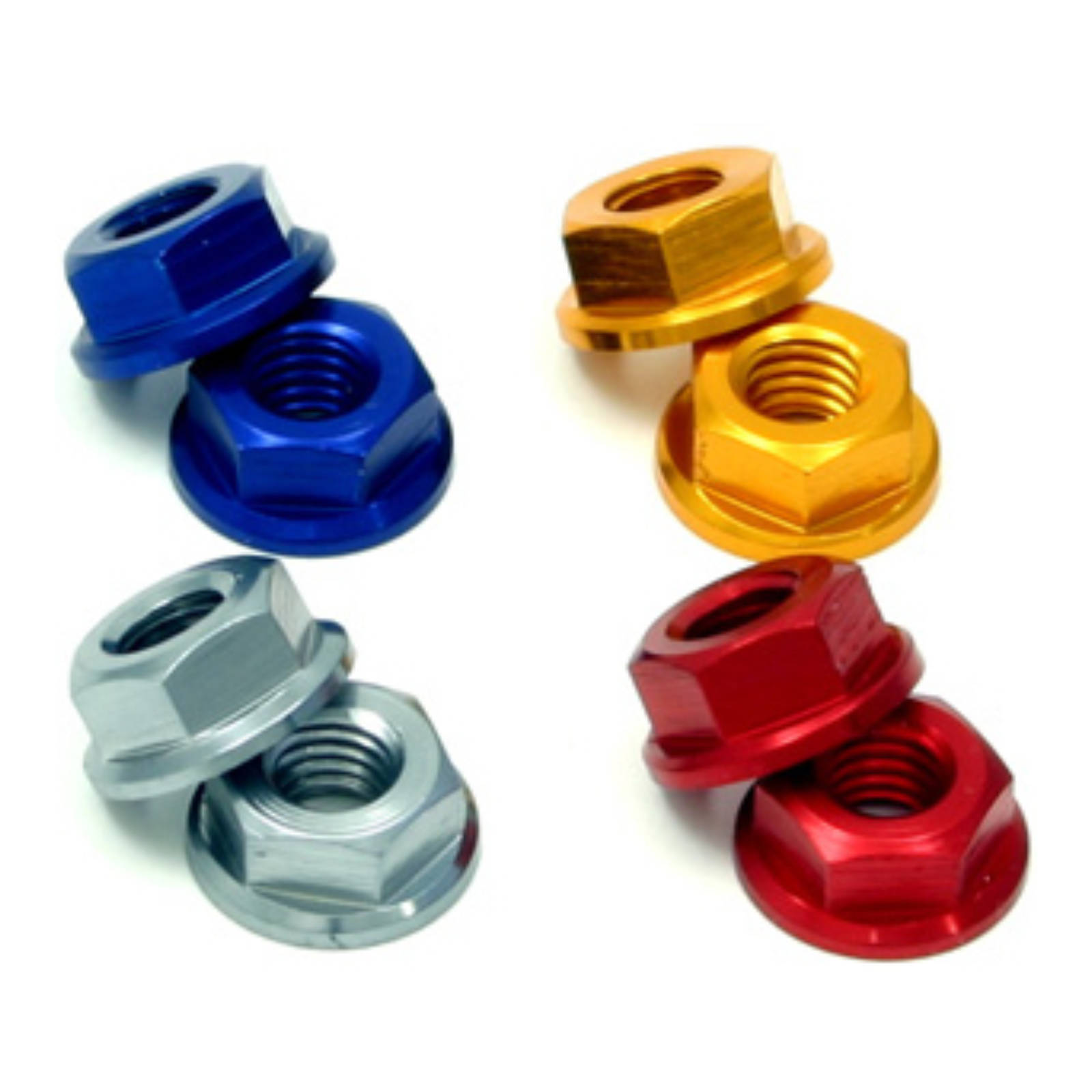 DRC ALUMINUM M6 FLANGE NUTS BLACK 4PCS - Image 1