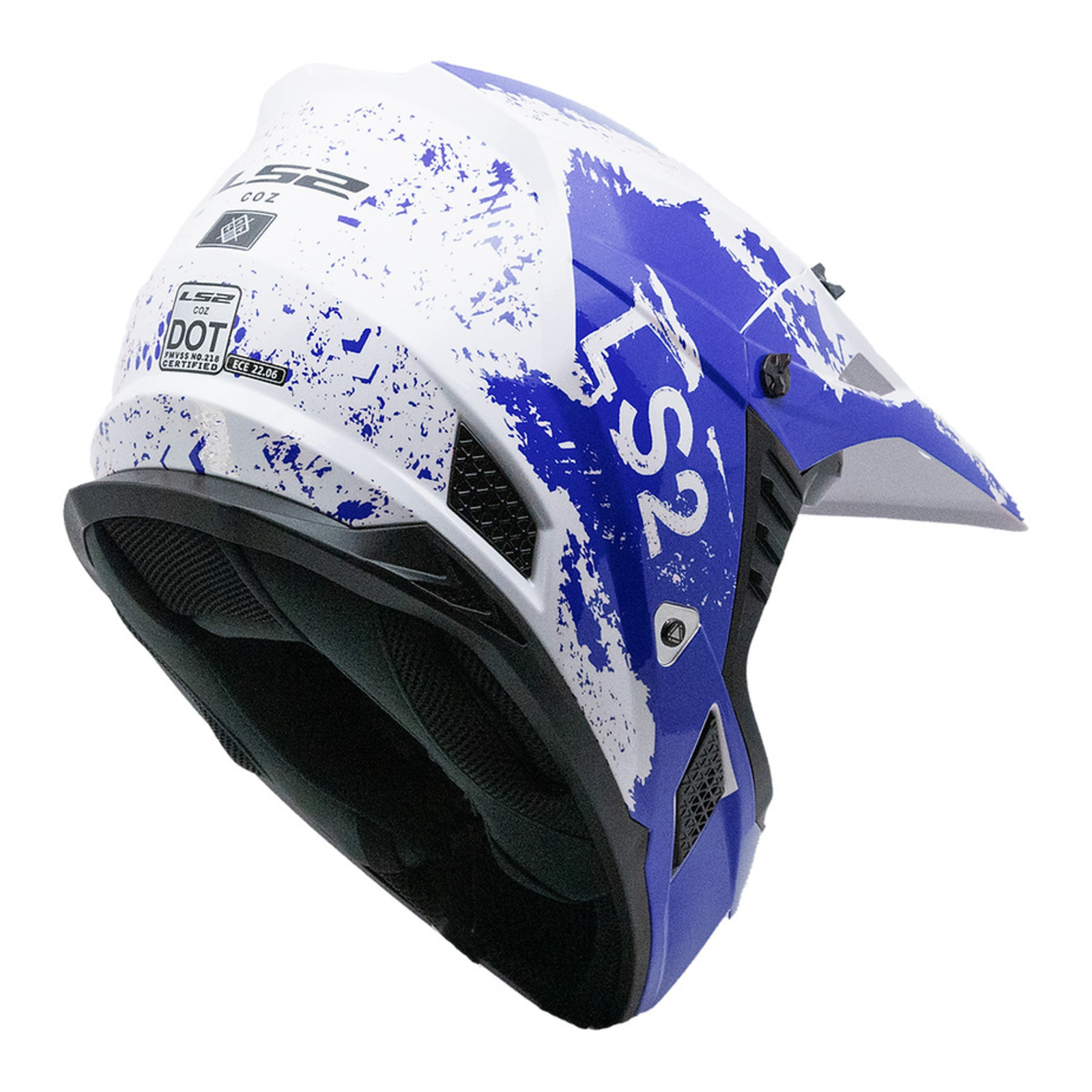 LS2 MX706 Coz Hyde Motocross Helmet Blue / White - Image 2