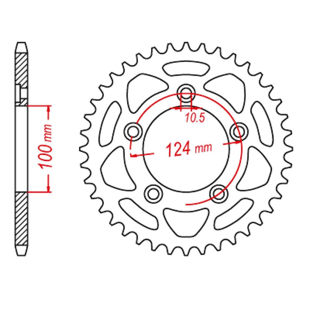 SPKT REAR OE STEEL 746 44T #520