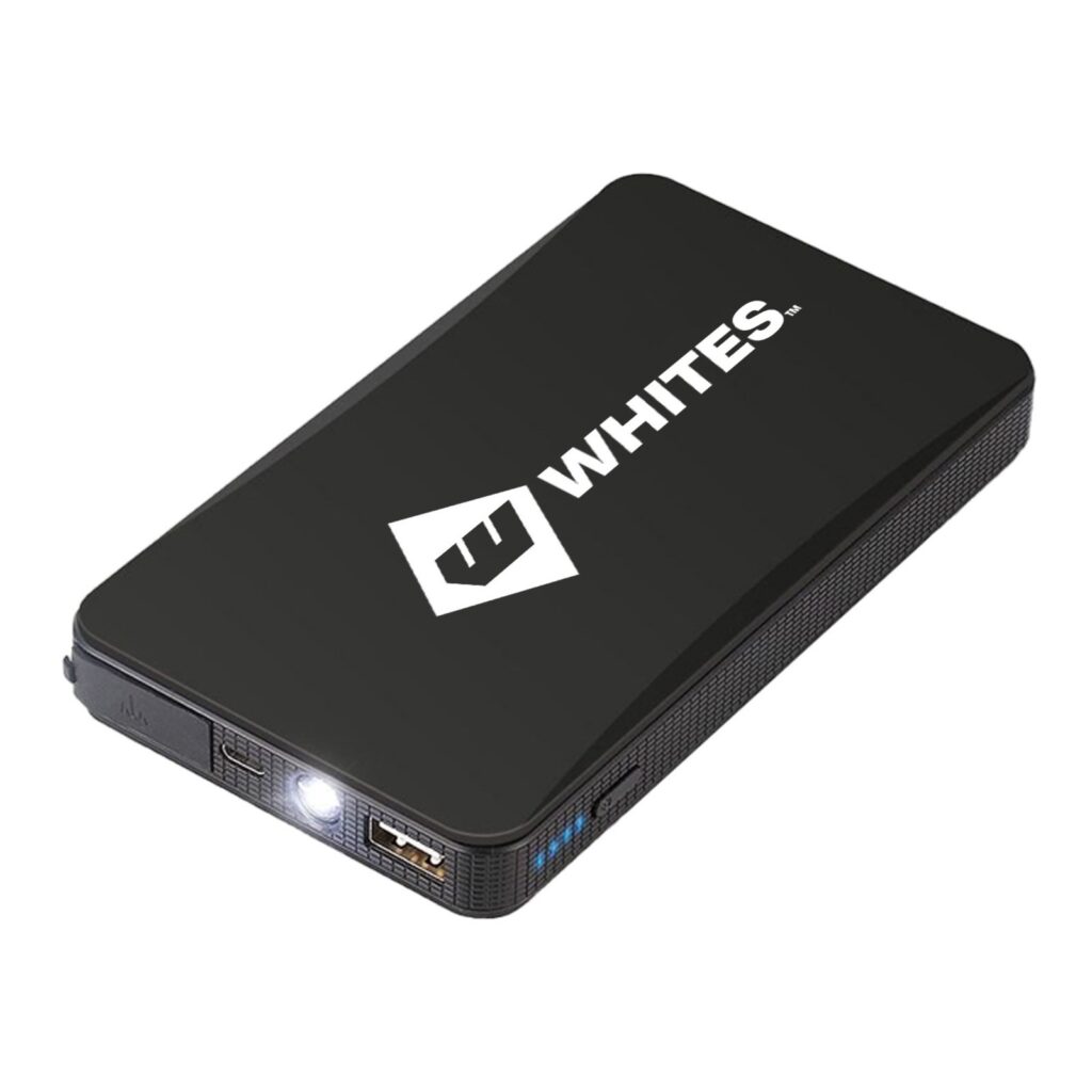 WHITES LITHIUM JUMP STARTER & POWER BANK 138mm x 75mm x 17mm