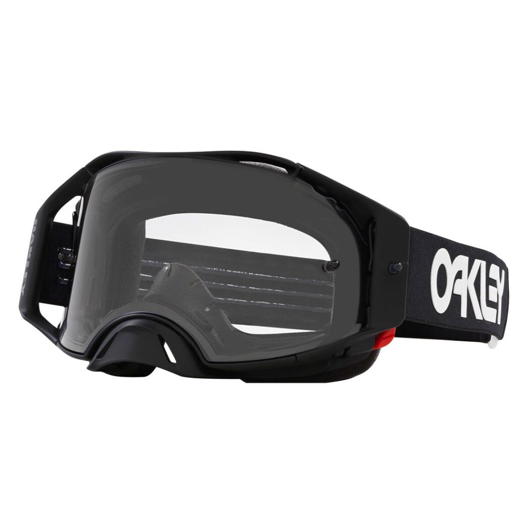 Oakley AirBrake Motocross Goggle Black White B1B w/ Clear Lens
