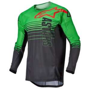 Alpinestars Techstar Phantom Motocross Jersey Anthracite/Green Neon - Image 1