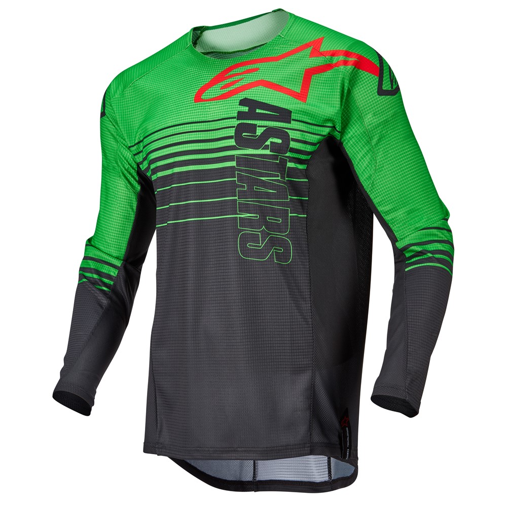 Alpinestars Techstar Phantom Motocross Jersey Anthracite/Green Neon