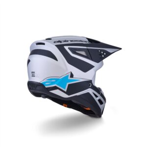 Alpinestars S-M3 Heat Motocross Helmet Silver/Blue/Black Matte - Image 2
