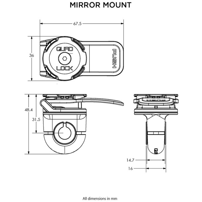 Quad Lock Motorcycle/ Scooter Mirror Mount