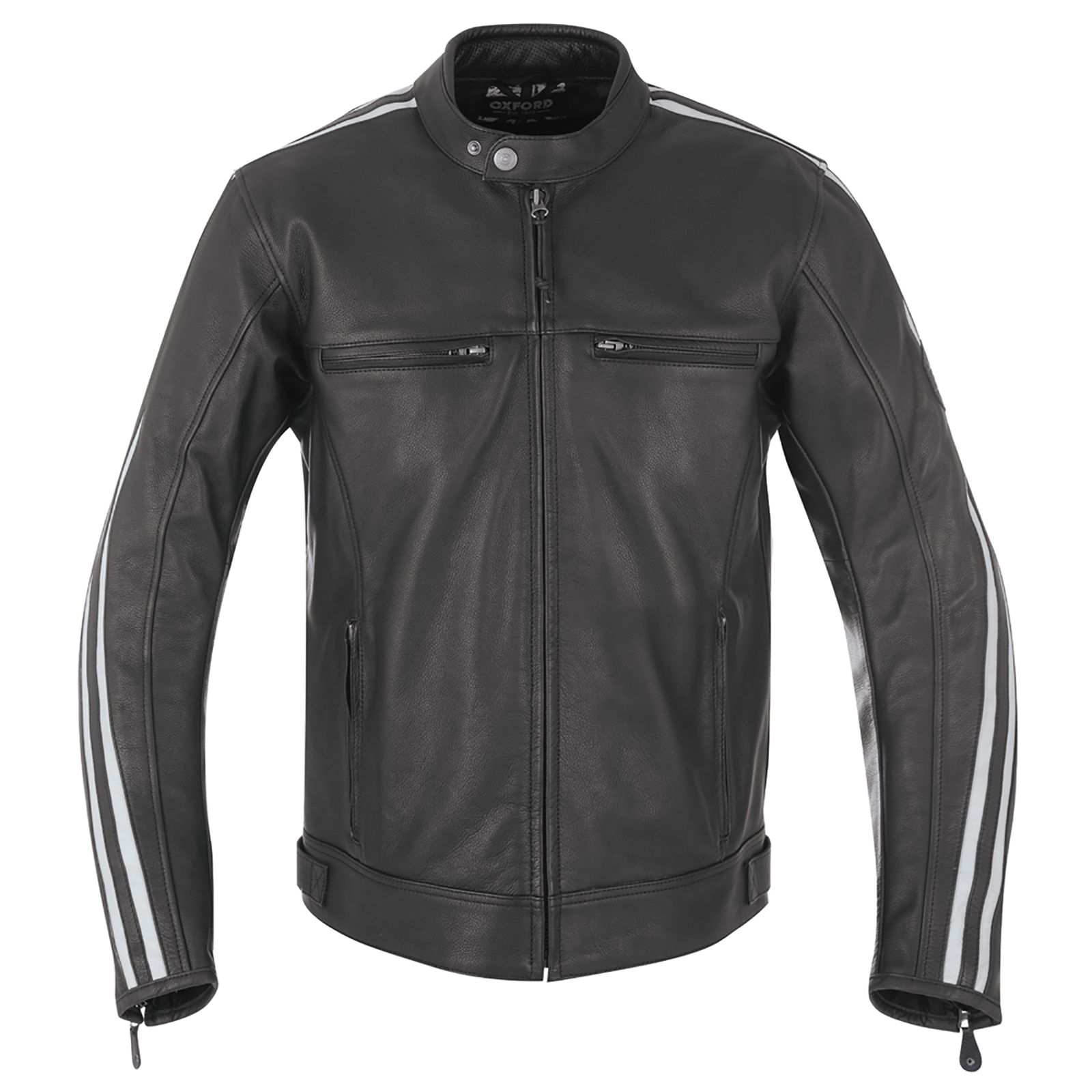 Oxford Bladon Leather Road Jacket Black - Image 3