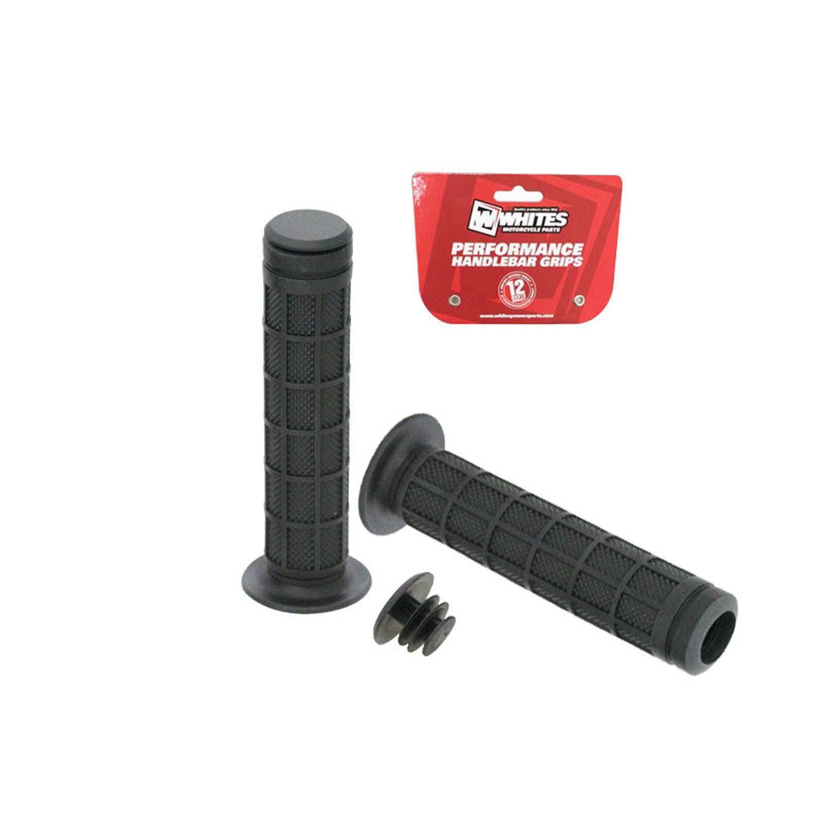 WHITES ATV FULL WAFFLE GRIP BLK 7/8" BOTH SIDES - 130mm - Image 1