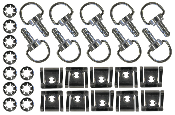KEITI QUICK RELEASE FASTENERS LONG [SILVER] 10PC