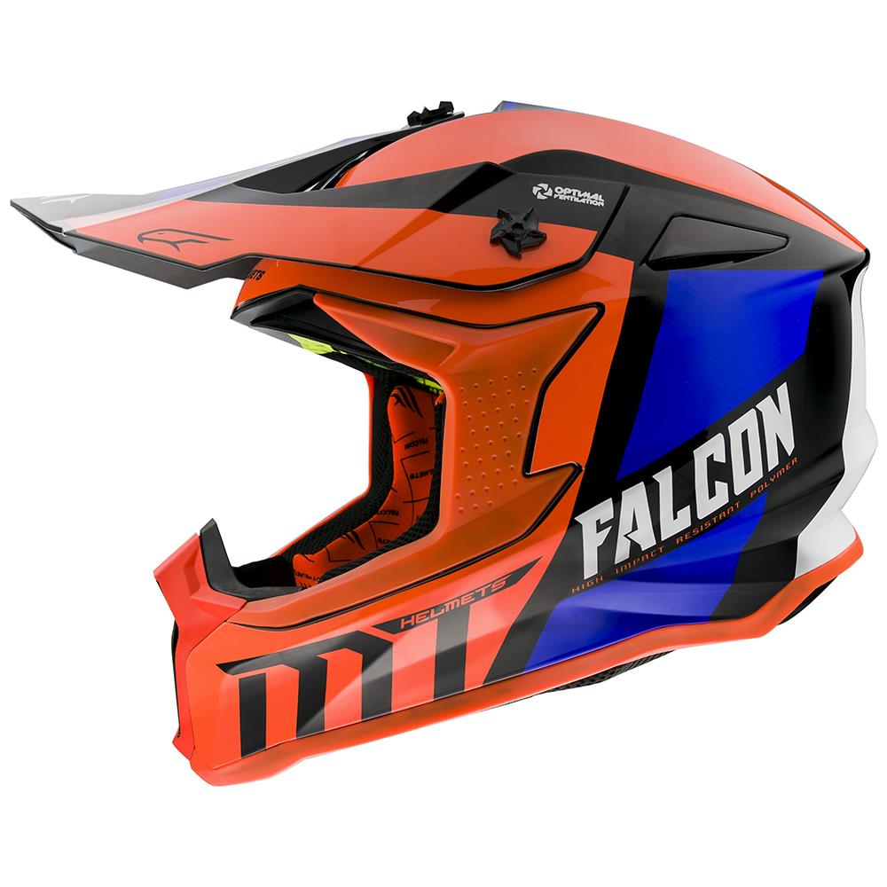 MT Falcon Motocross Helmet Warrior Gloss Pearl Fluor Orange