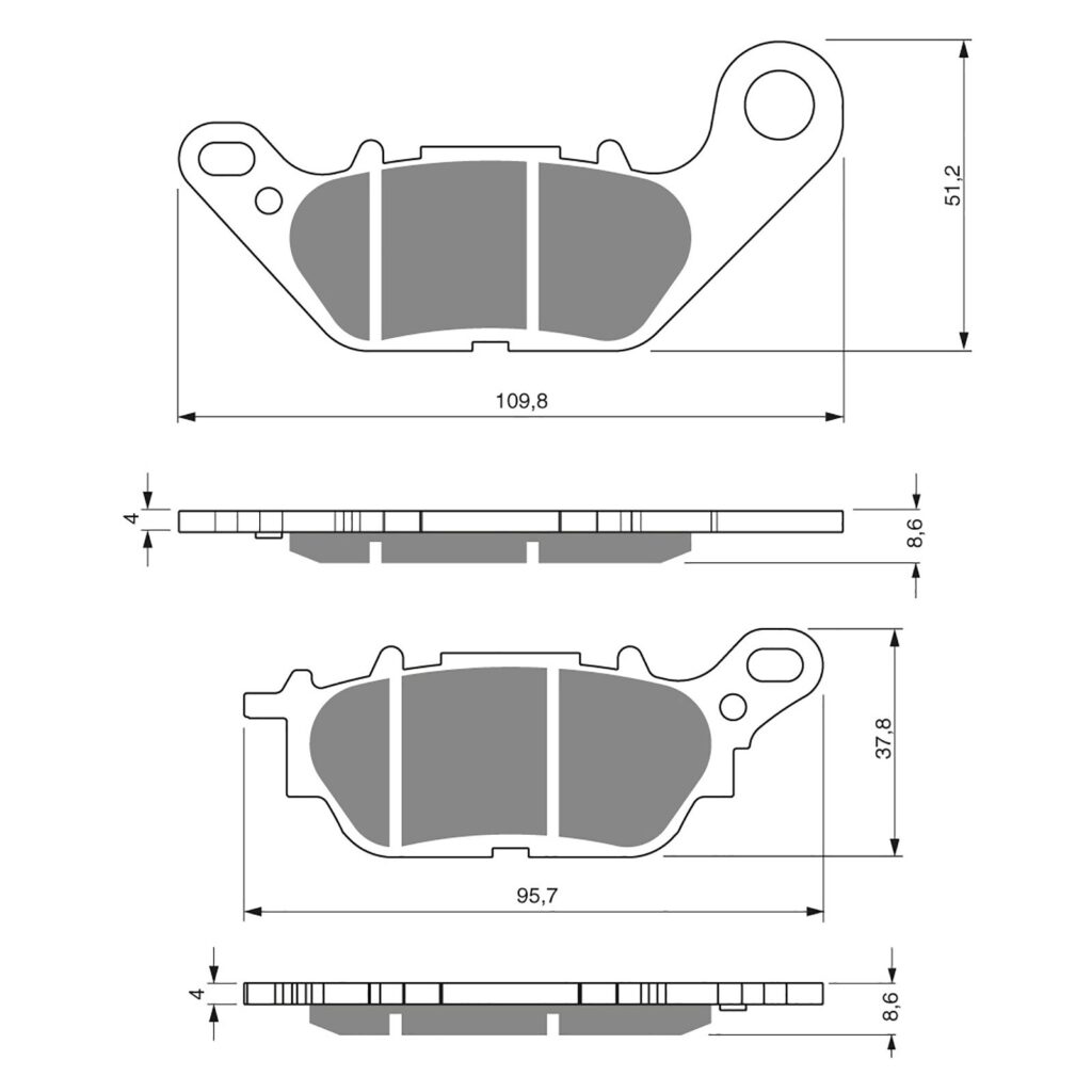 BRAKE PADS GOLDFREN SINTERED SPORTS GF264 - S3 ( P404SC )