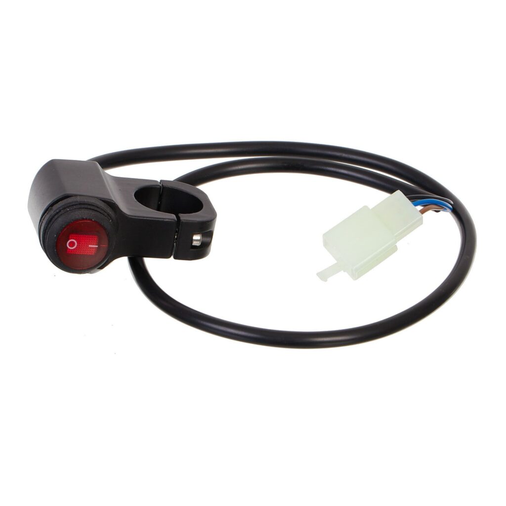 WHITES 12V ROCKER SWITCH ON-OFF RED WATERPROOF H-BAR MOUNT