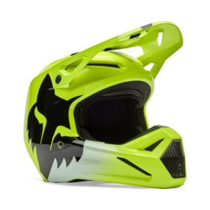 Fox V1 Shield Motocross Helmet Fluro Yellow - Image 2