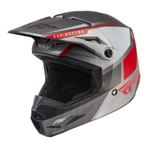 Fly Kinetic Drift Motocross Helmet Charcoal/Grey/Red - Image 1