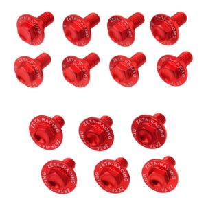 Zeta Aluminum Bolt Set Plastics Suzuki DRZ400S/SM 14 pcs - Red - Image 1