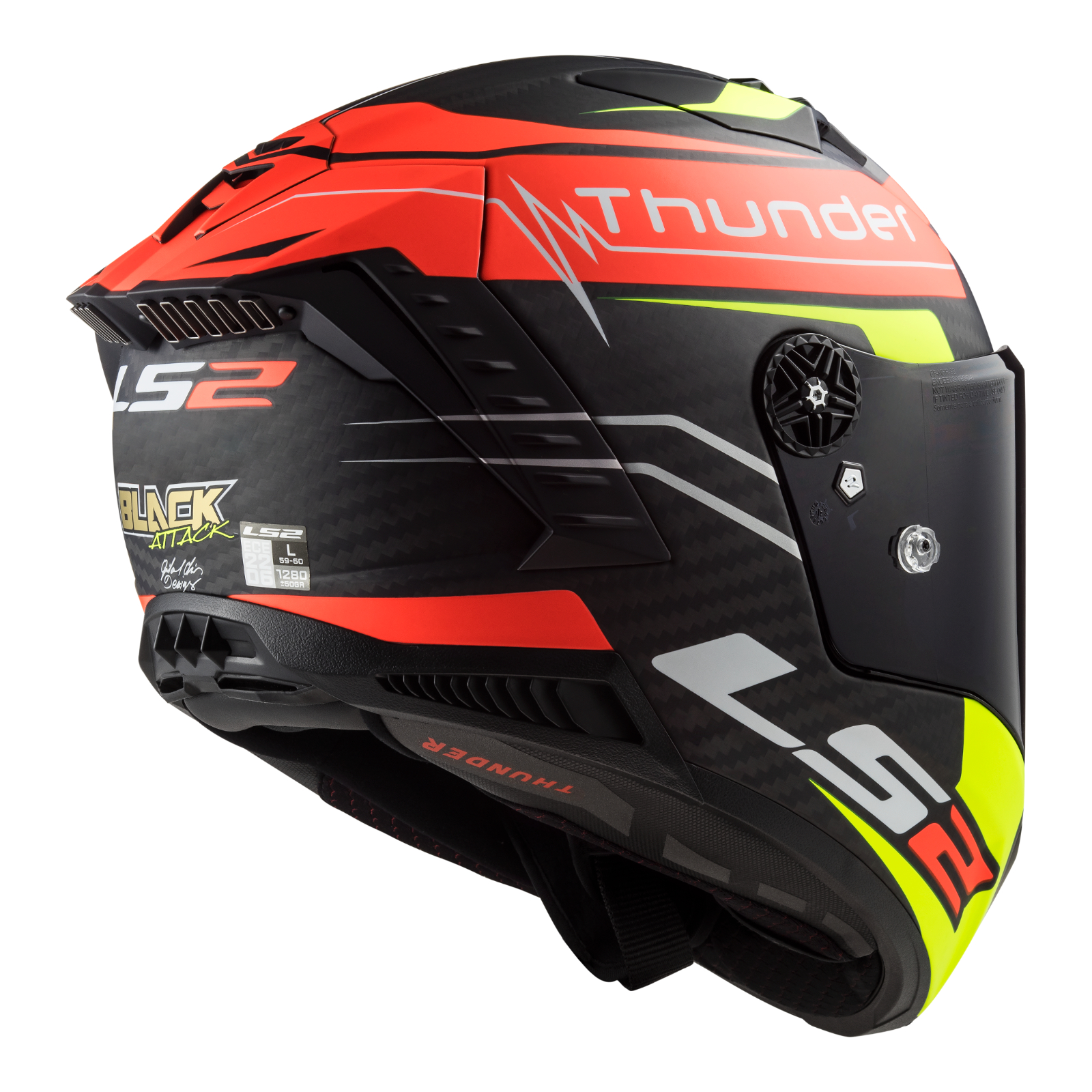 LS2 FF805 Thunder Attack Road Helmet Matte Red / Hi Vis Yellow - Image 3