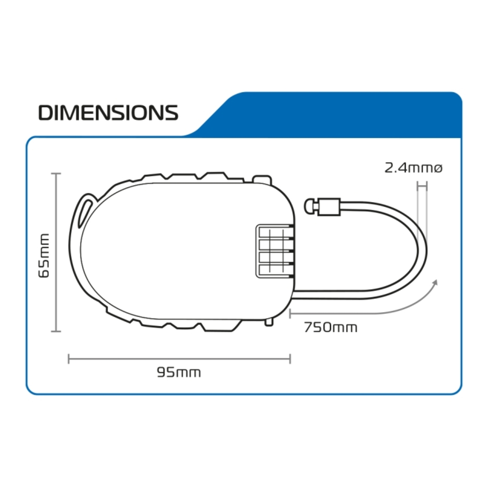 Oxford Retractable Cable Lock 120 - Image 3