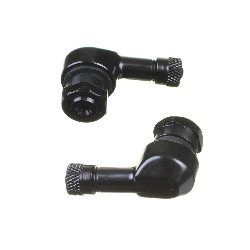 WHITES 90 DEGREE ALLOY VALVES 11.3MM (JAP) - BLK (PAIR)