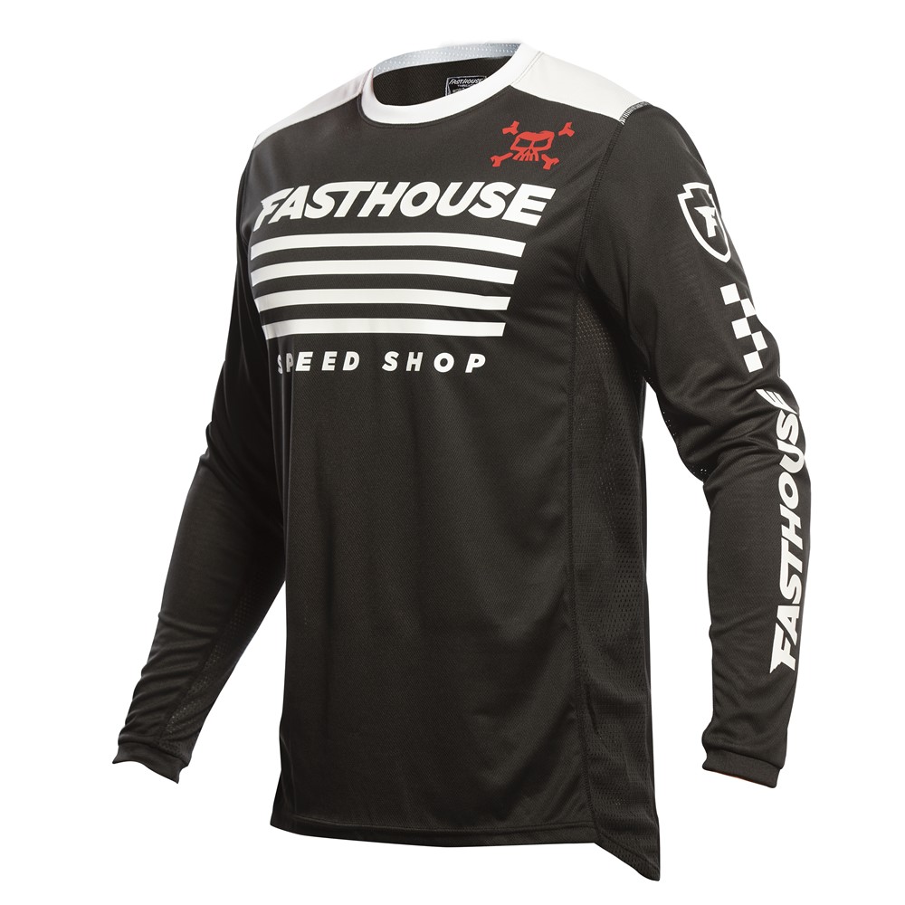 Fasthouse Grindhouse Halt Motocross Jersey Black/White