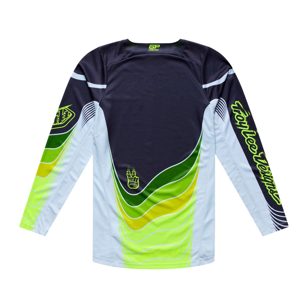 Troy Lee Designs GP Pro Stagger MOtocross Jersey Gunmetal / Neo Yellow