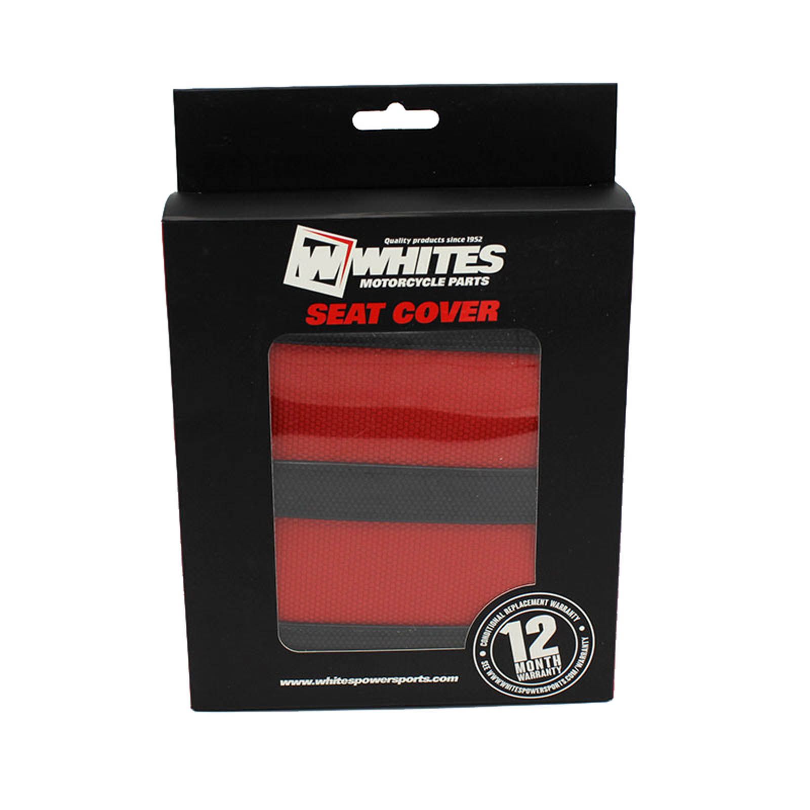 WHITES SEAT COVER RED/BLK SUZ RM85 02-16 - Image 2