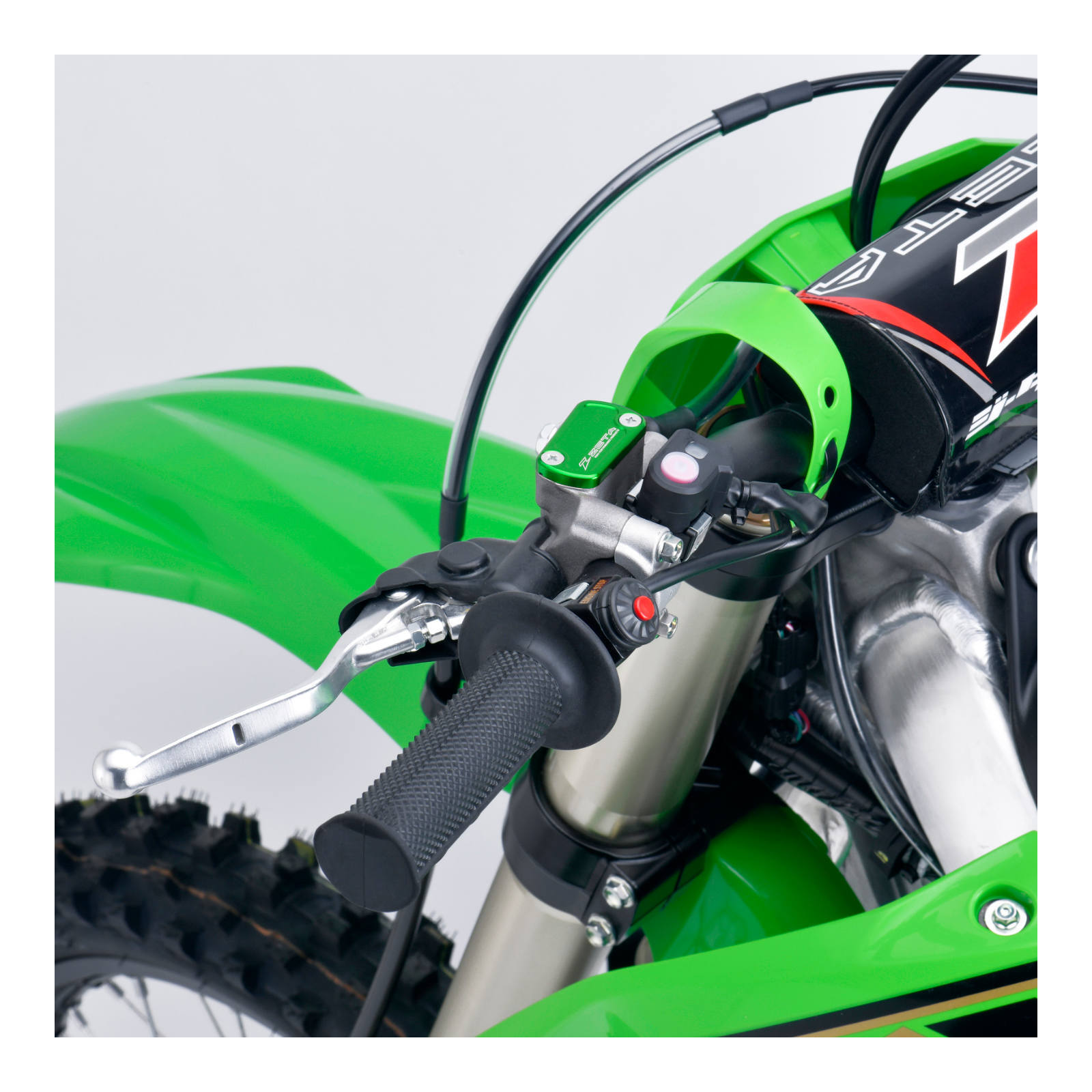 Zeta Clutch Reservoir Cover Honda CRF450R '21-, Kawasaki KX250 '21- Green - Image 3