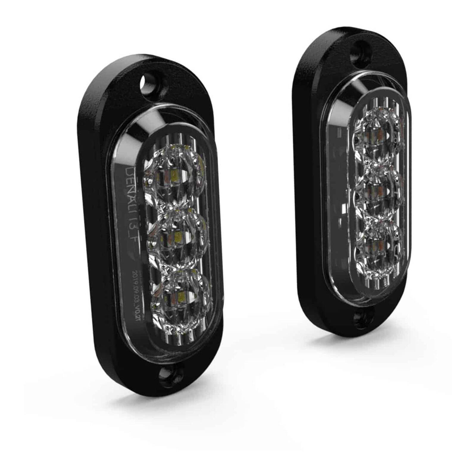 Denali T3 Front Turn Signal / DRL Pods White/Amber - Pair - Image 1