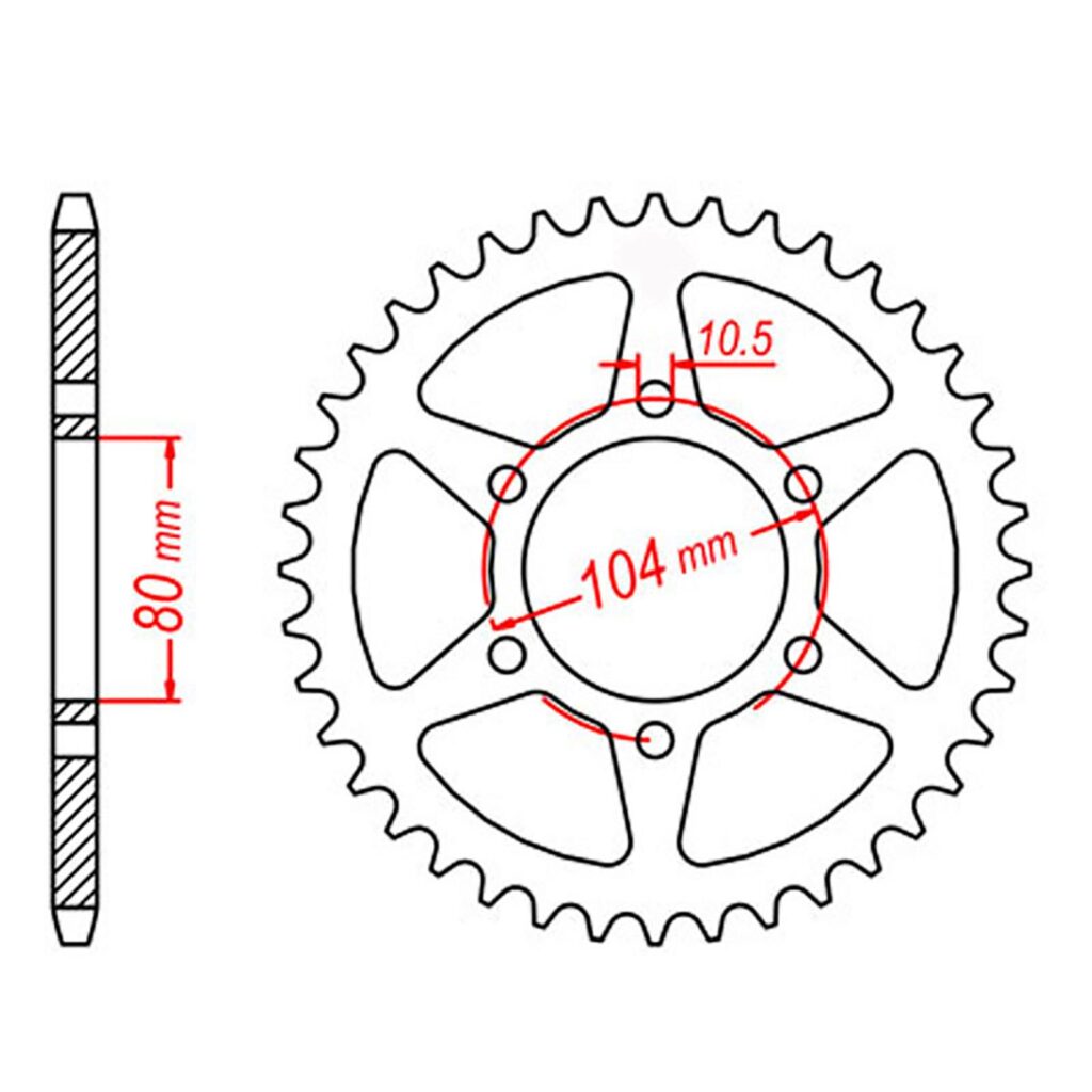 SPKT REAR OE STEEL 478 47T #520