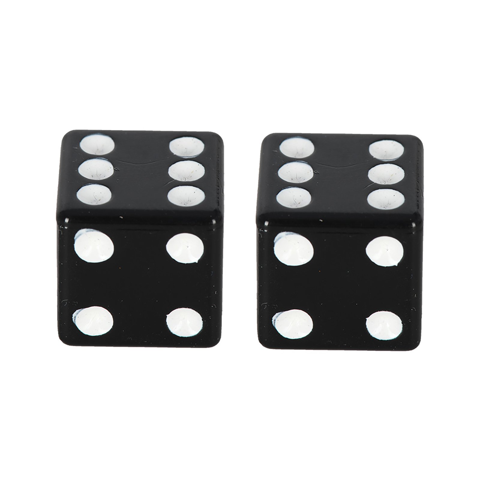 OXFORD LUCKY DICE VALVE CAPS BLK PAIR  (NEW) - Image 1