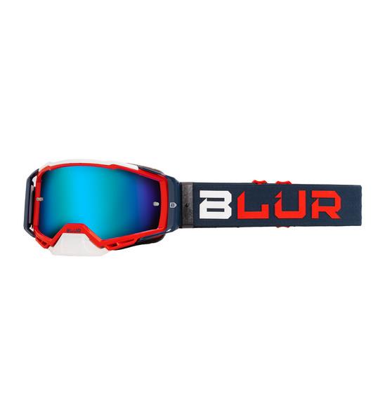 Blur B-40 Motocross Goggles Blue/Red With Blue Lens