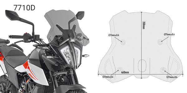 GIVI SCREEN KTM 790/390 ADV. '19-> SMOKED 35x46cm (D7710KIT/D7711KIT)