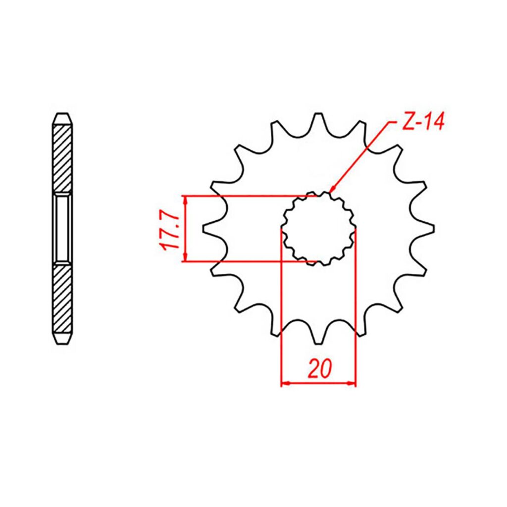 SPKT FRONT OE STEEL 564 12T #520