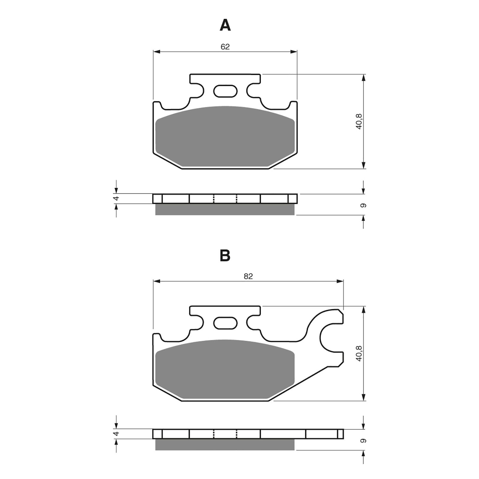 BRAKE PADS GOLDFREN OFFROAD RACING GF182 - K5 ( PR283 ) - Image 1