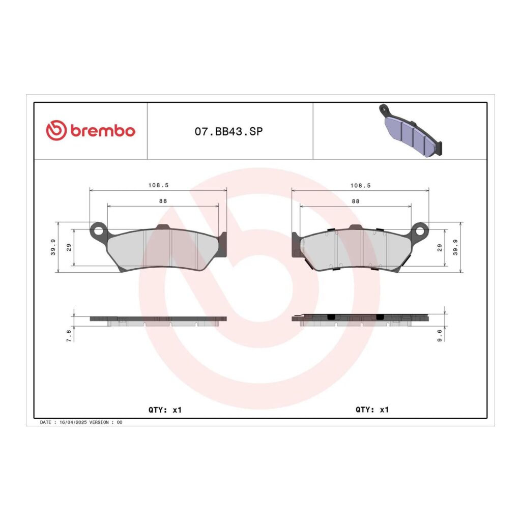 Brembo Brake Pad - Sintered Rear