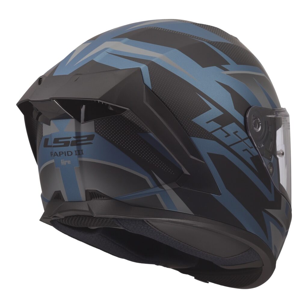 LS2 FF820 Rapid III Xtrem Road Helmet Black/Blue/Petrol